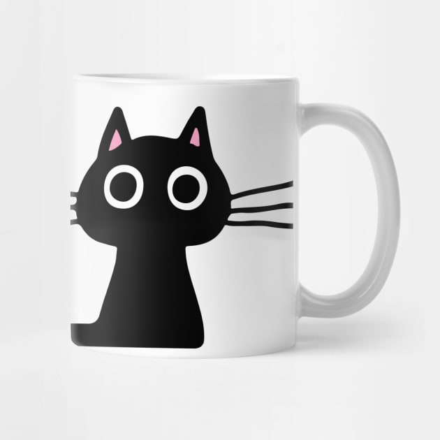 Cutie Kitty Cat Wide Eyed Black Kitten by Coffee Squirrel